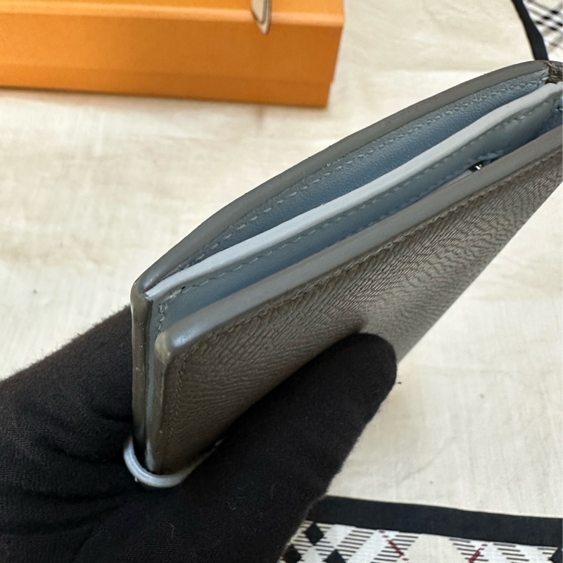 CELINE 雙拼色，藍灰牛皮皮夾-7