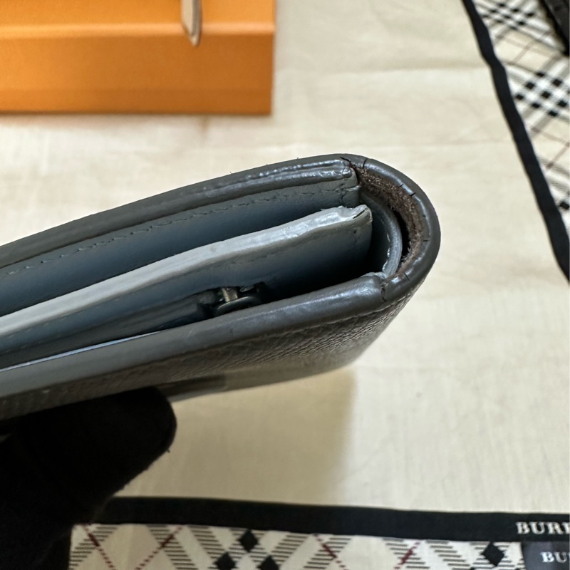 CELINE 雙拼色，藍灰牛皮皮夾-8