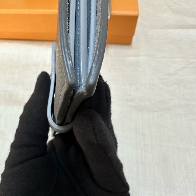 CELINE 雙拼色，藍灰牛皮皮夾-10