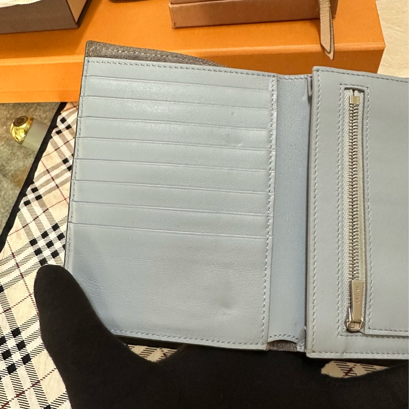 CELINE 雙拼色，藍灰牛皮皮夾-17