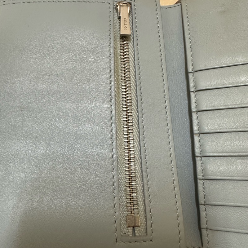 CELINE 雙拼色，藍灰牛皮皮夾-18