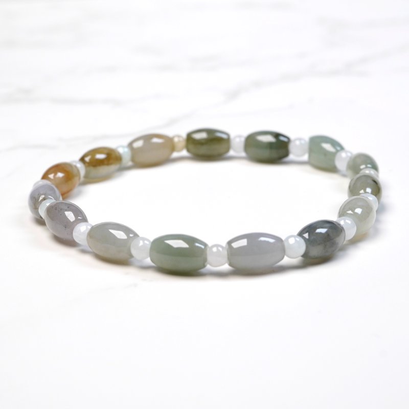 【萬事亨通】冰種多彩翡翠路路通手珠 | 天然緬甸玉翡翠A貨 |送禮-0