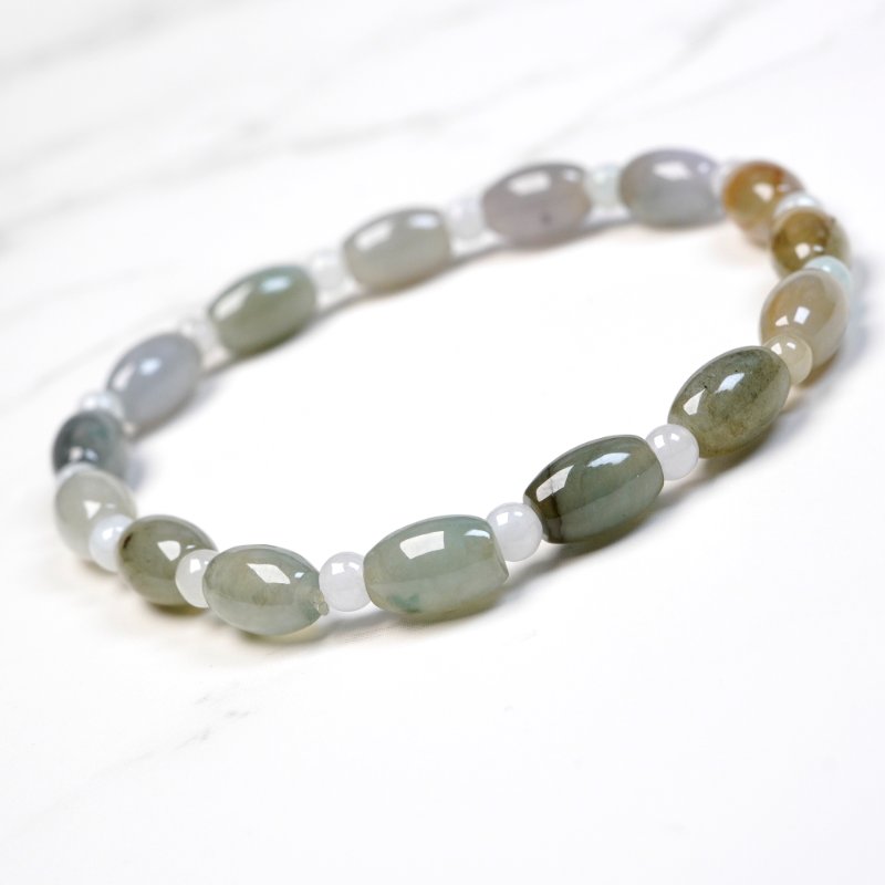 【萬事亨通】冰種多彩翡翠路路通手珠 | 天然緬甸玉翡翠A貨 |送禮-3