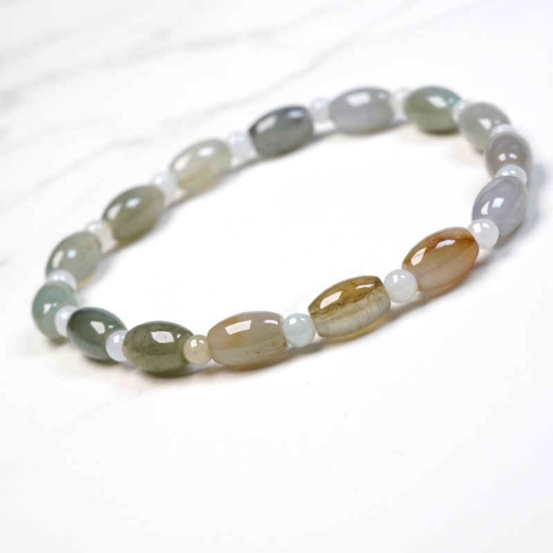 【萬事亨通】冰種多彩翡翠路路通手珠 | 天然緬甸玉翡翠A貨 |送禮-4