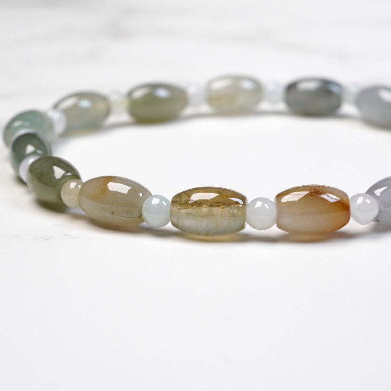 【萬事亨通】冰種多彩翡翠路路通手珠 | 天然緬甸玉翡翠A貨 |送禮-7