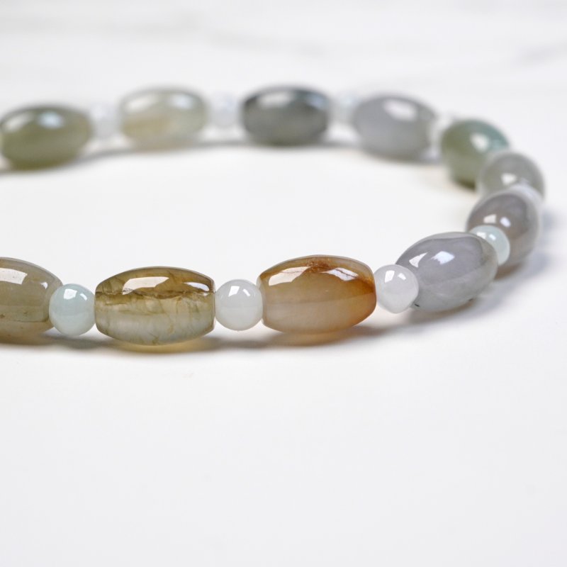 【萬事亨通】冰種多彩翡翠路路通手珠 | 天然緬甸玉翡翠A貨 |送禮-8