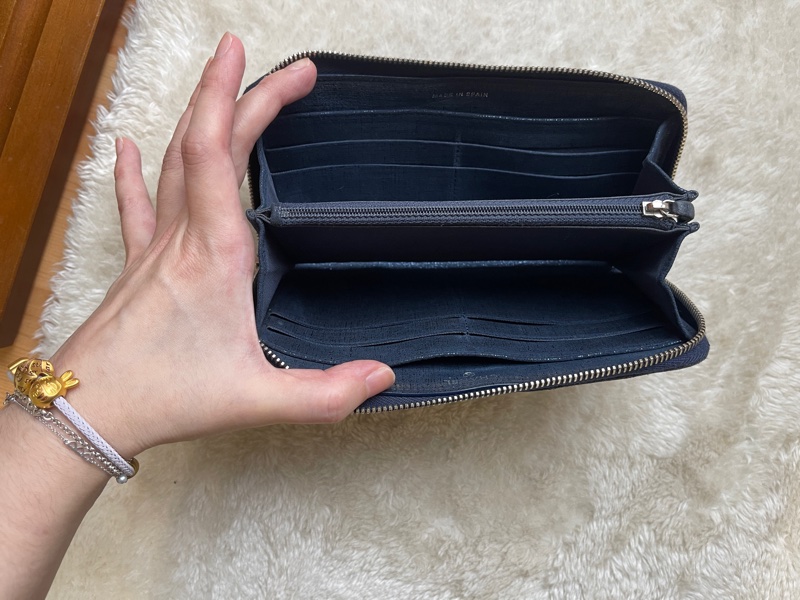 💙Chanel炫彩深藍牛皮 香奈兒拉鏈長夾 香奈兒皮夾-25
