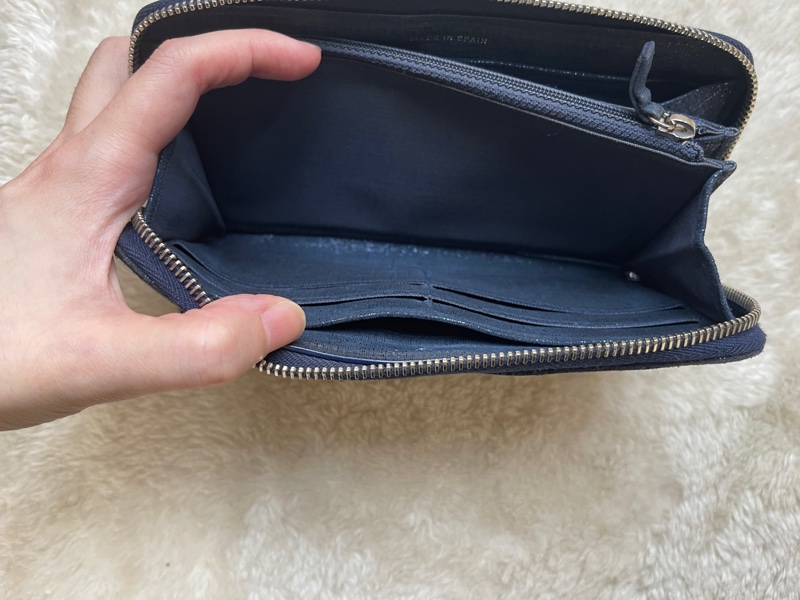 💙Chanel炫彩深藍牛皮 香奈兒拉鏈長夾 香奈兒皮夾-28