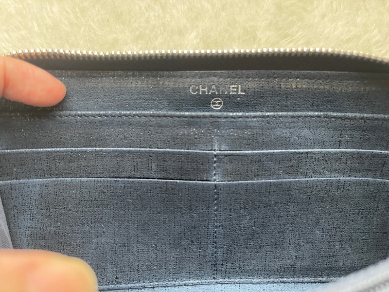 💙Chanel炫彩深藍牛皮 香奈兒拉鏈長夾 香奈兒皮夾-29