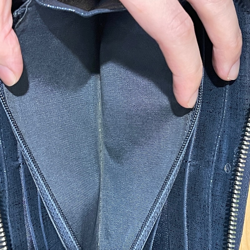 💙Chanel炫彩深藍牛皮 香奈兒拉鏈長夾 香奈兒皮夾-52