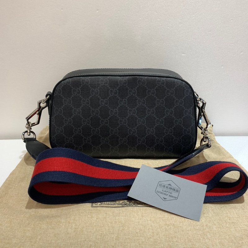 GUCCI 斜背包/側背包/相機包 藍紅藍  574886  9成新-2
