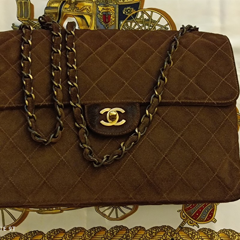 Chanel vintage 麂皮 jumble cf 鏈包-0