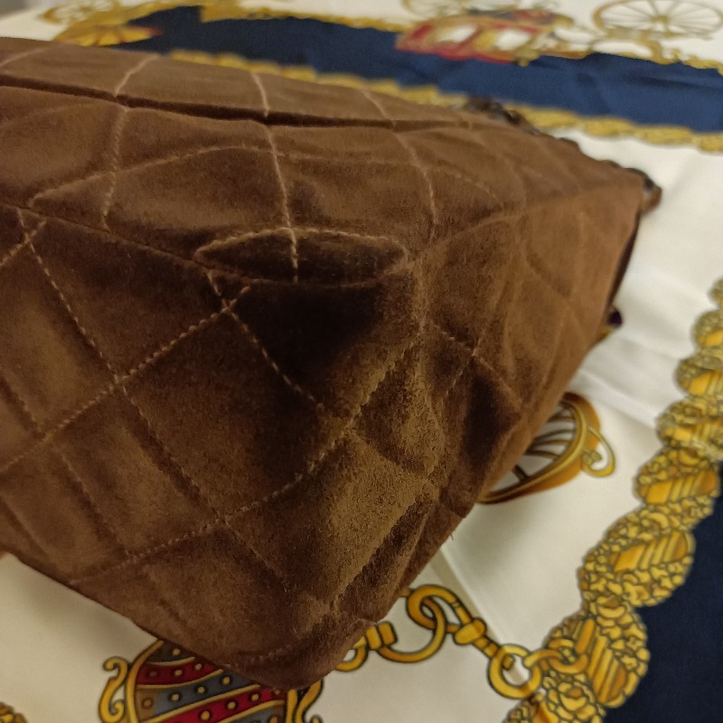 Chanel vintage 麂皮 jumble cf 鏈包-10