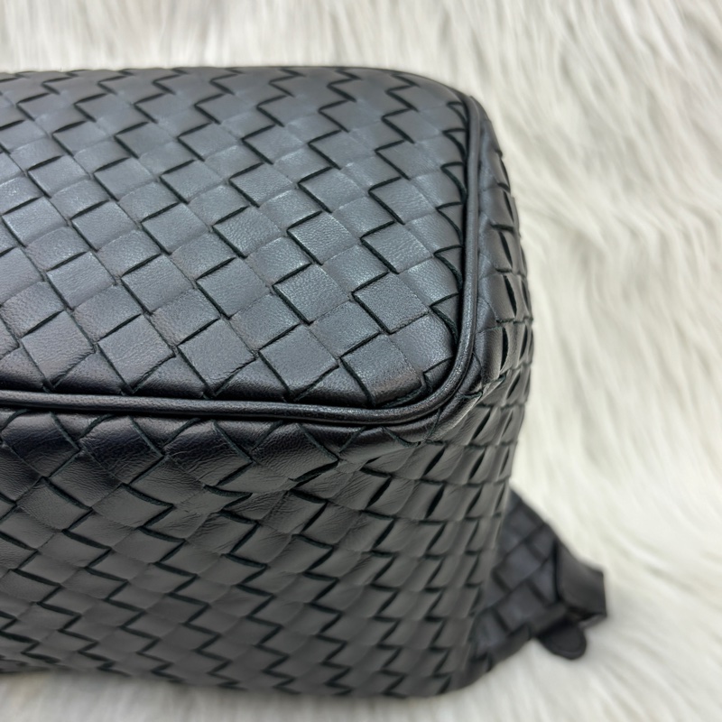 Bottega Veneta黑羊皮小編織肩背便當包 飯盒包 手提包-10