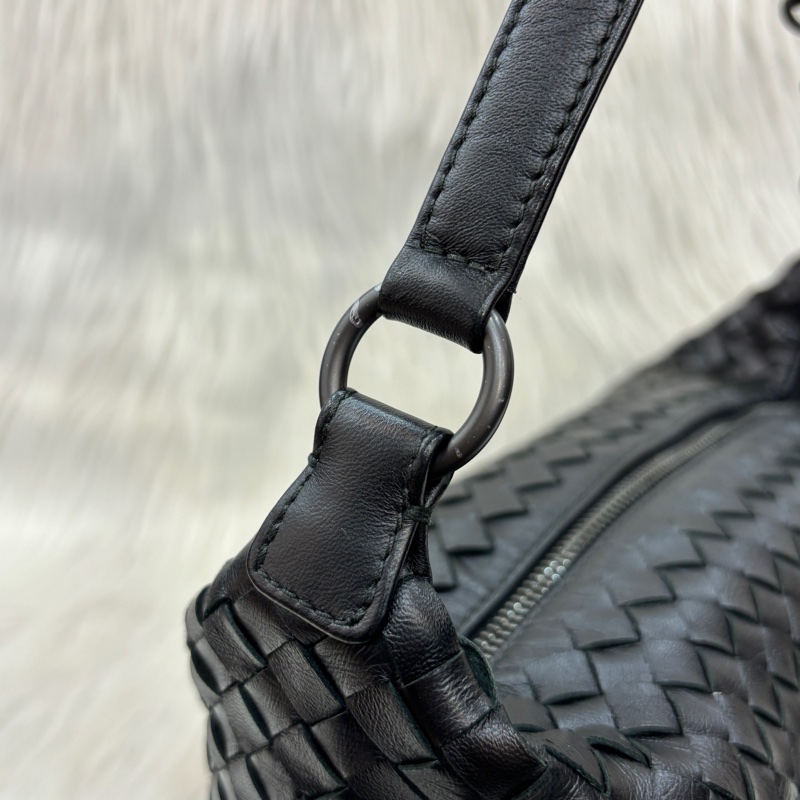 Bottega Veneta黑羊皮小編織肩背便當包 飯盒包 手提包-15