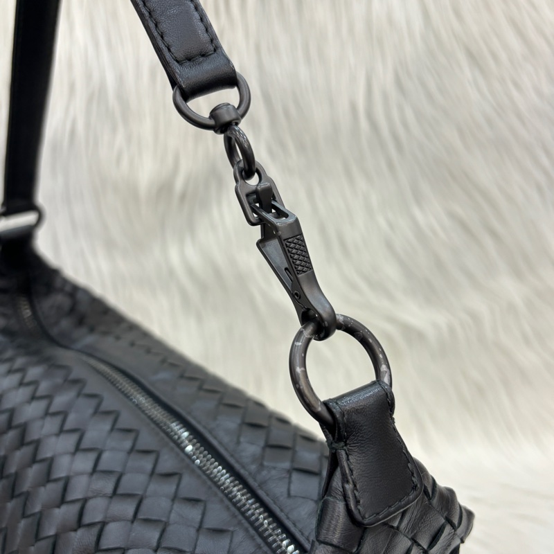 Bottega Veneta黑羊皮小編織肩背便當包 飯盒包 手提包-16