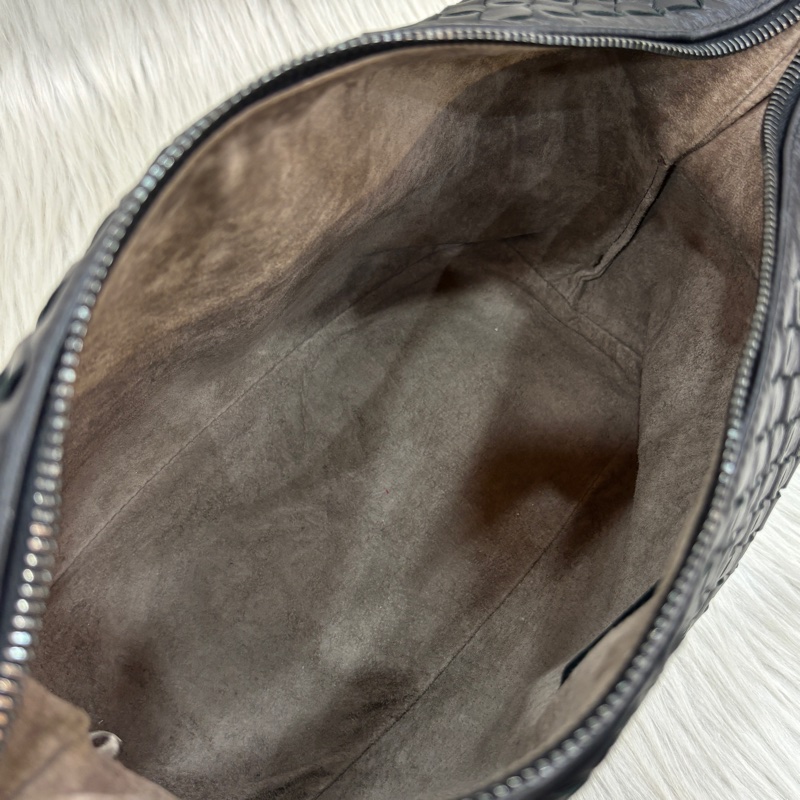 Bottega Veneta黑羊皮小編織肩背便當包 飯盒包 手提包-19