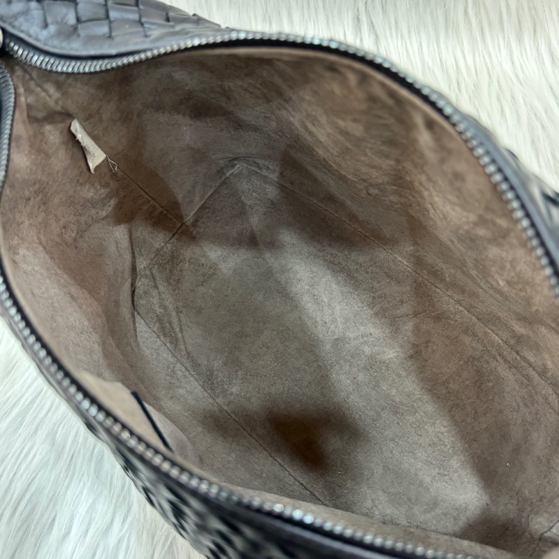 Bottega Veneta黑羊皮小編織肩背便當包 飯盒包 手提包-20