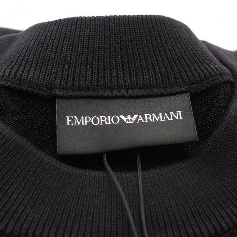 【日本直送】 EMPORIO ARMANI 安普里奧 阿瑪尼 針織 全體人員 脖子 棉布 黑色的 標識-2
