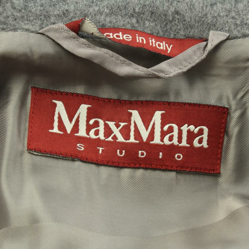 【日本直送】 Max Mara Studio 最大限度 瑪拉 工作室 外套 站立 衣領 羊毛 灰色的-2