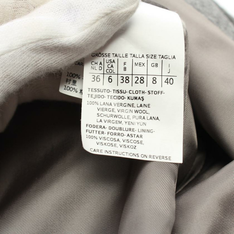 【日本直送】 Max Mara Studio 最大限度 瑪拉 工作室 外套 站立 衣領 羊毛 灰色的-4