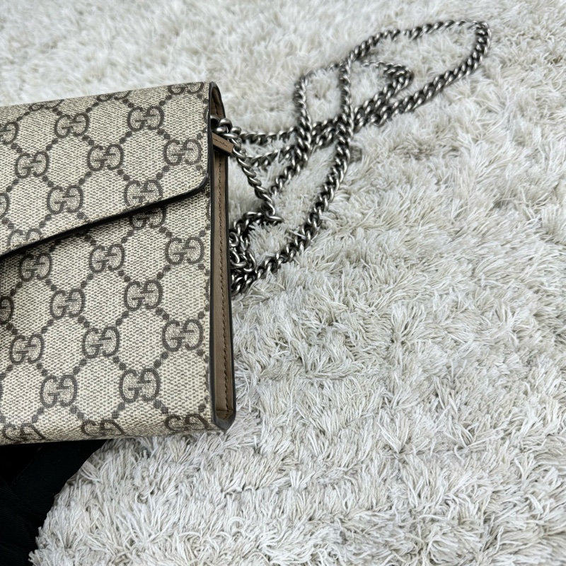 GUCCI Dionysus GG Supreme 酒神包 鍊帶晚宴包 手拿包WOC (卡其色)-9