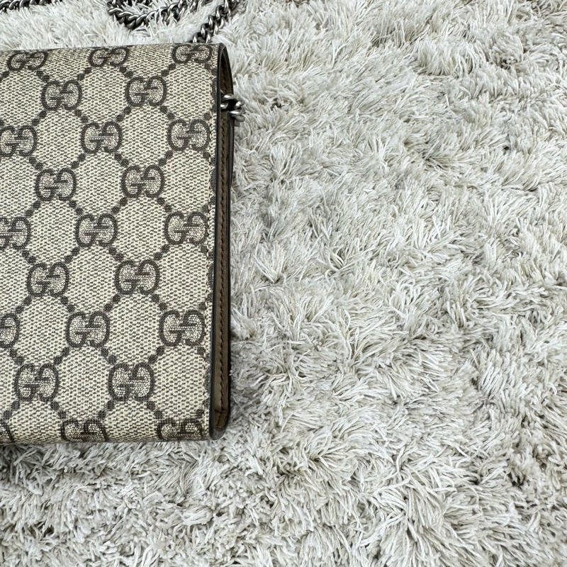 GUCCI Dionysus GG Supreme 酒神包 鍊帶晚宴包 手拿包WOC (卡其色)-11