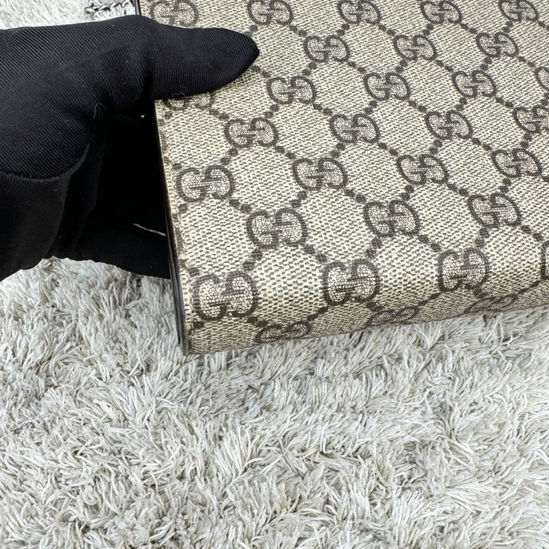 GUCCI Dionysus GG Supreme 酒神包 鍊帶晚宴包 手拿包WOC (卡其色)-20