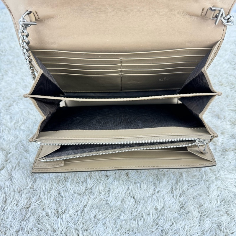 GUCCI Dionysus GG Supreme 酒神包 鍊帶晚宴包 手拿包WOC (卡其色)-22