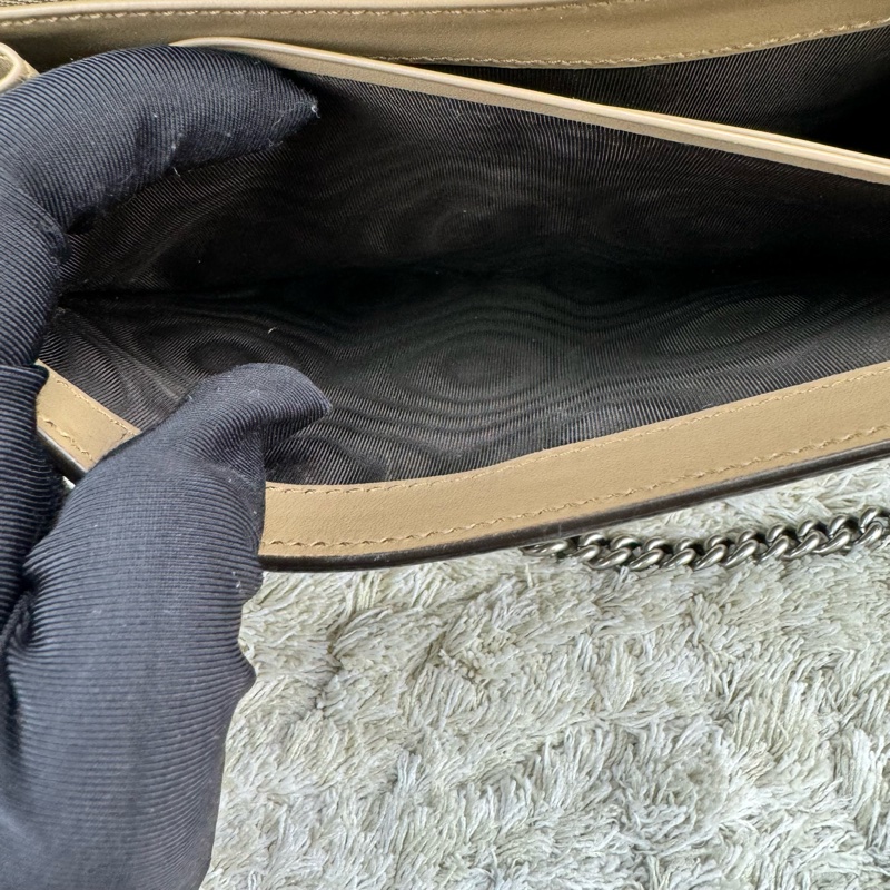 GUCCI Dionysus GG Supreme 酒神包 鍊帶晚宴包 手拿包WOC (卡其色)-25