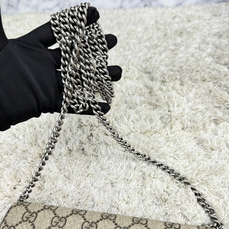 GUCCI Dionysus GG Supreme 酒神包 鍊帶晚宴包 手拿包WOC (卡其色)-28