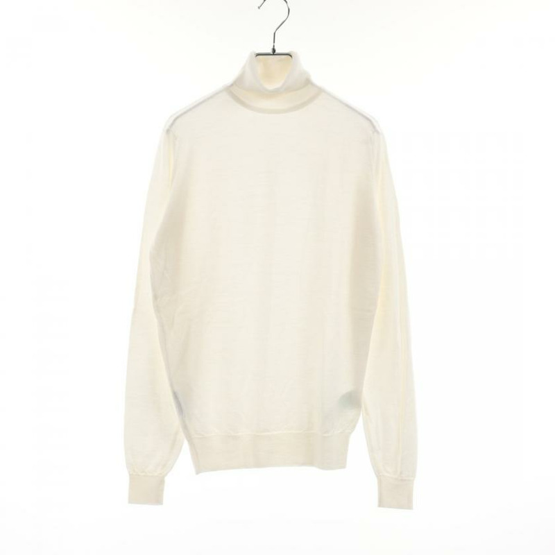 【日本直送】 JOHN SMEDLEY 約翰 斯梅德利 針織 高領毛衣 羊毛 離開 白色的-0