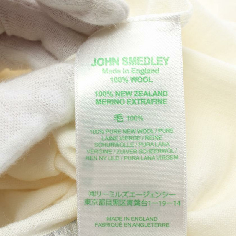 【日本直送】 JOHN SMEDLEY 約翰 斯梅德利 針織 高領毛衣 羊毛 離開 白色的-3