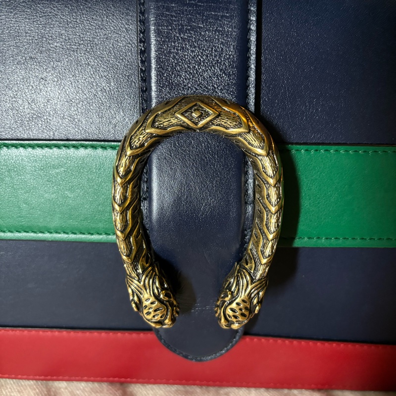 Gucci酒神竹節拼色手提肩背包-19