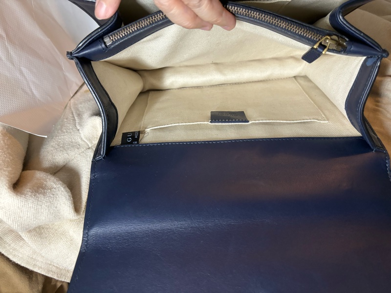 Gucci酒神竹節拼色手提肩背包-3