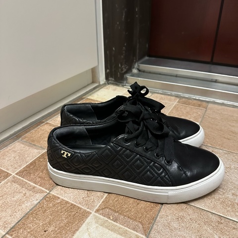 9成新轉售 專櫃購入｜Tory Burch 真皮緞帶🎀蝴蝶結 球鞋