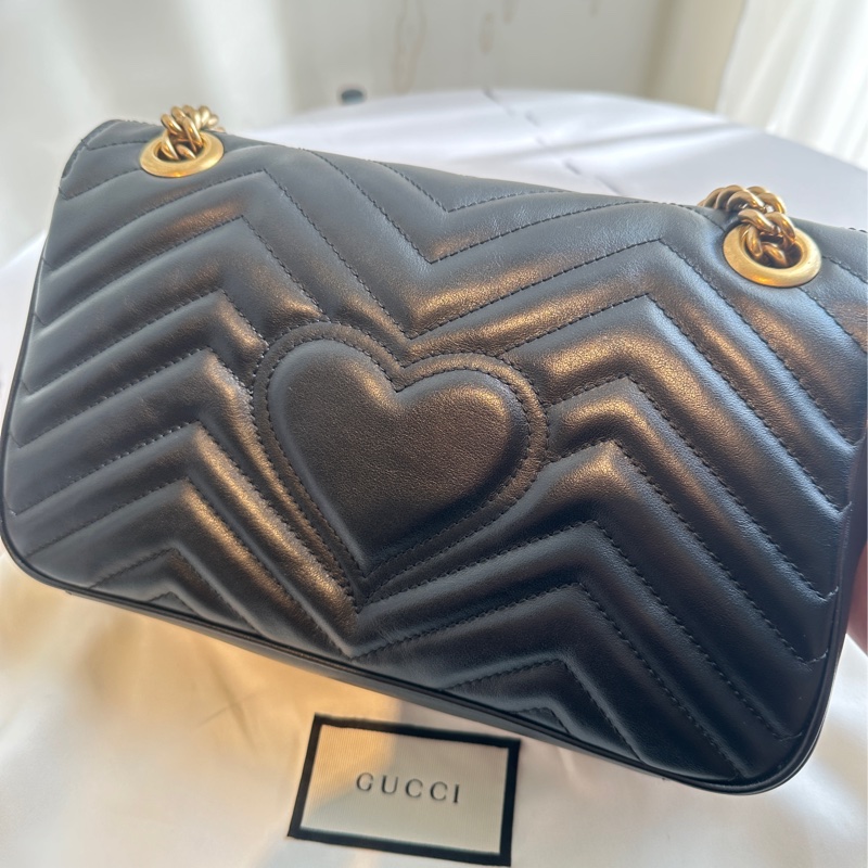 Gucci 黑marmont 鏈包26-4