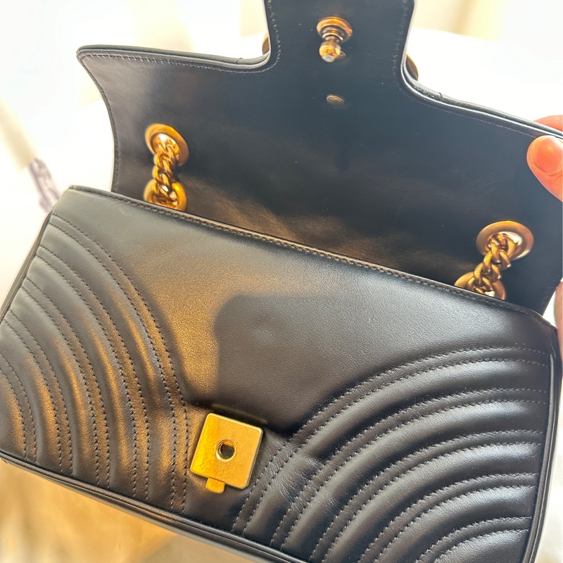 Gucci 黑marmont 鏈包26-7