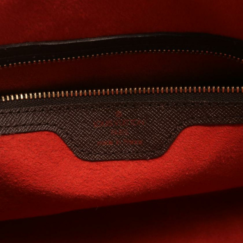 【日本直送】 LOUIS VUITTON LOUIS VUITTON Triana 烏黑色棋盤格 手提包 PVC 真皮 棕色-3