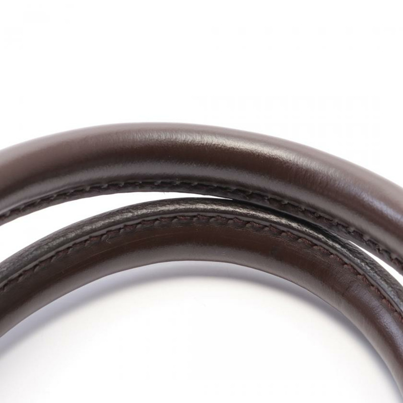 【日本直送】 LOUIS VUITTON LOUIS VUITTON Triana 烏黑色棋盤格 手提包 PVC 真皮 棕色-4