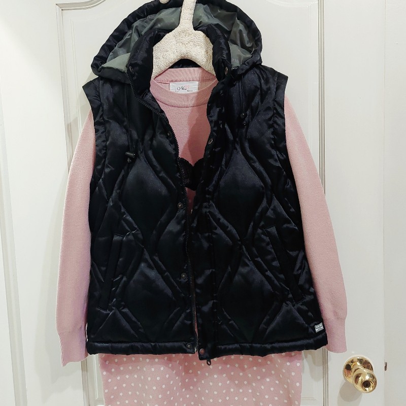 POLAR BEAR 專櫃 北極熊 羽絨連帽菱格紋背心-0