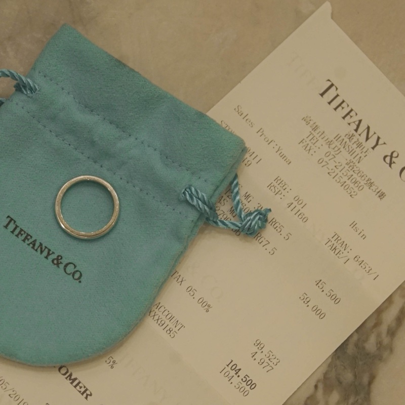 蒂芬妮Tiffany&co Milgrain鉑金紋邊戒指-5