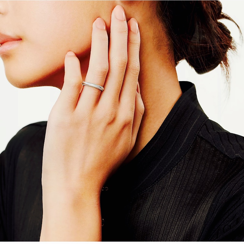 蒂芬妮Tiffany&co Milgrain鉑金紋邊戒指-6