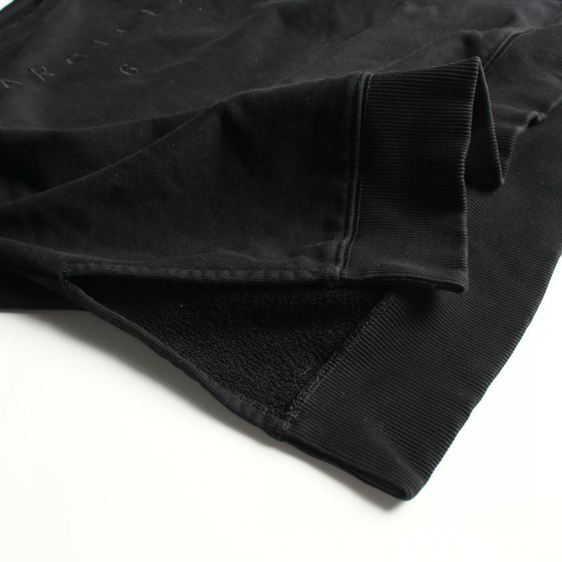 【日本直送】 MM6 MAISON MARGIELA MM6 梅森 馬吉拉 T恤 全體人員 脖子 標識 刺繡 棉布 黑色的 邊 狹縫-7