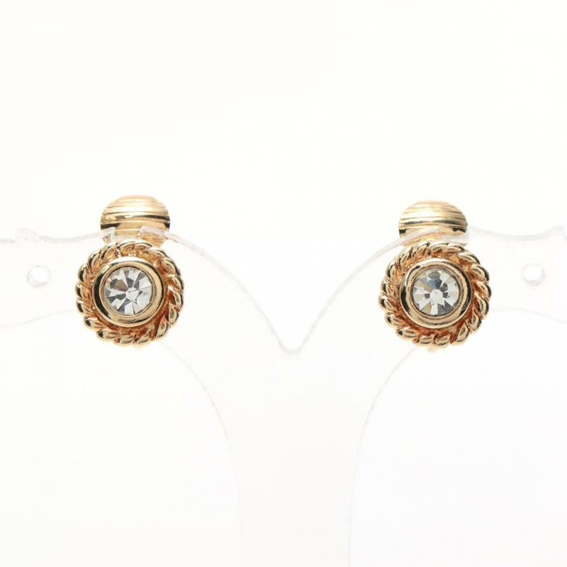 【日本直送】 Christian Dior 基督教 迪奧 耳環 全科醫生 水鑽 金子 清除-0