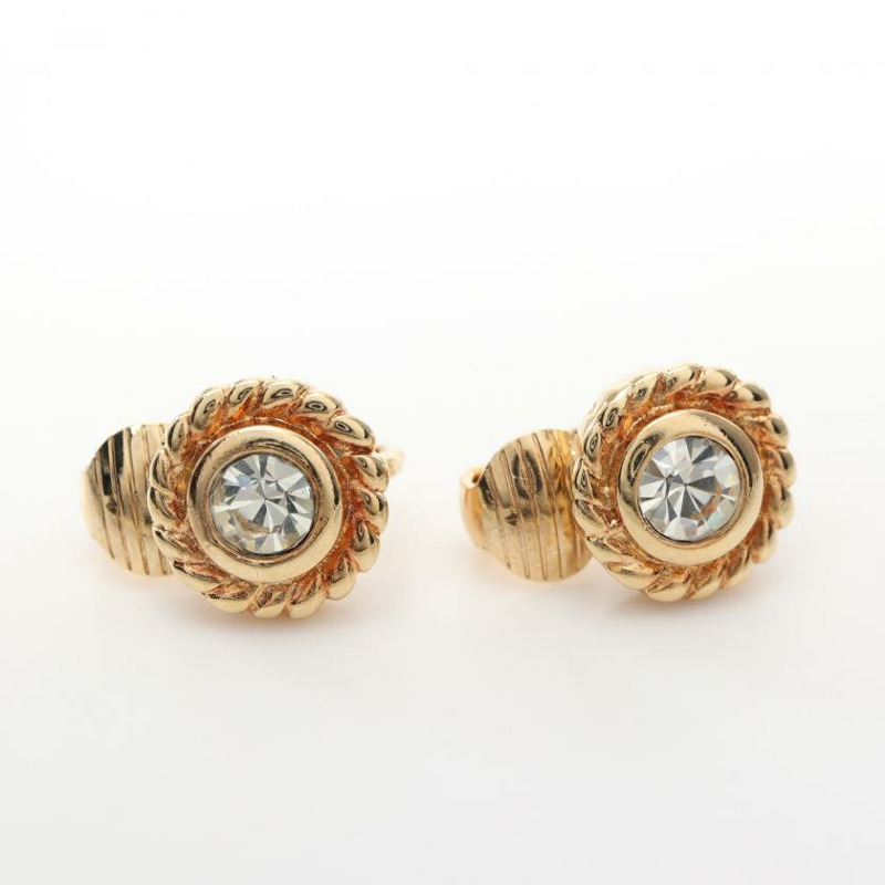 【日本直送】 Christian Dior 基督教 迪奧 耳環 全科醫生 水鑽 金子 清除-4