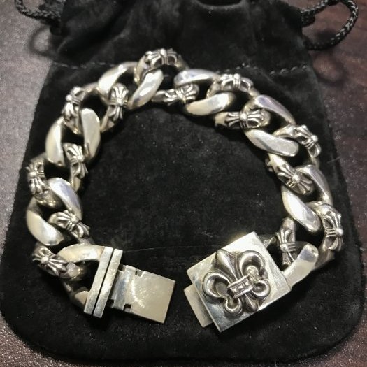 Chrome Hearts 克羅心 經典鳶尾花925純銀手鍊-1