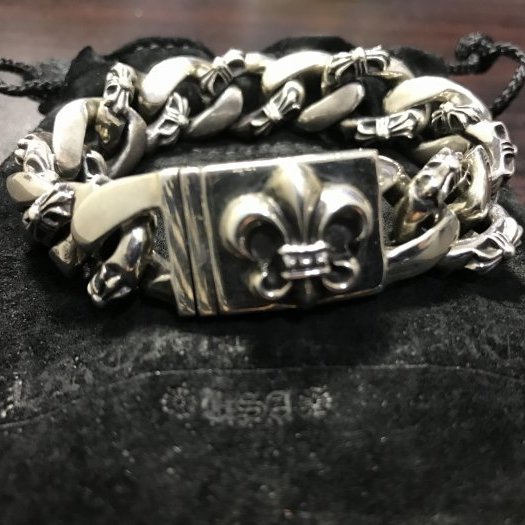Chrome Hearts 克羅心 經典鳶尾花925純銀手鍊-2