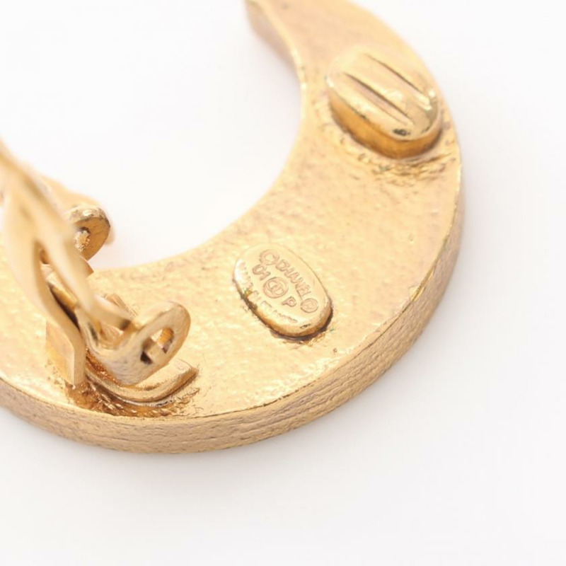 【日本直送】 CHANEL 香奈兒 可可 標記 月亮 耳環 全科醫生 水鑽 金子 01P-2