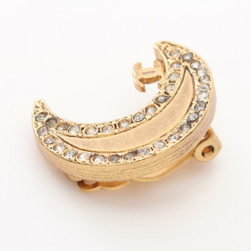 【日本直送】 CHANEL 香奈兒 可可 標記 月亮 耳環 全科醫生 水鑽 金子 01P-7